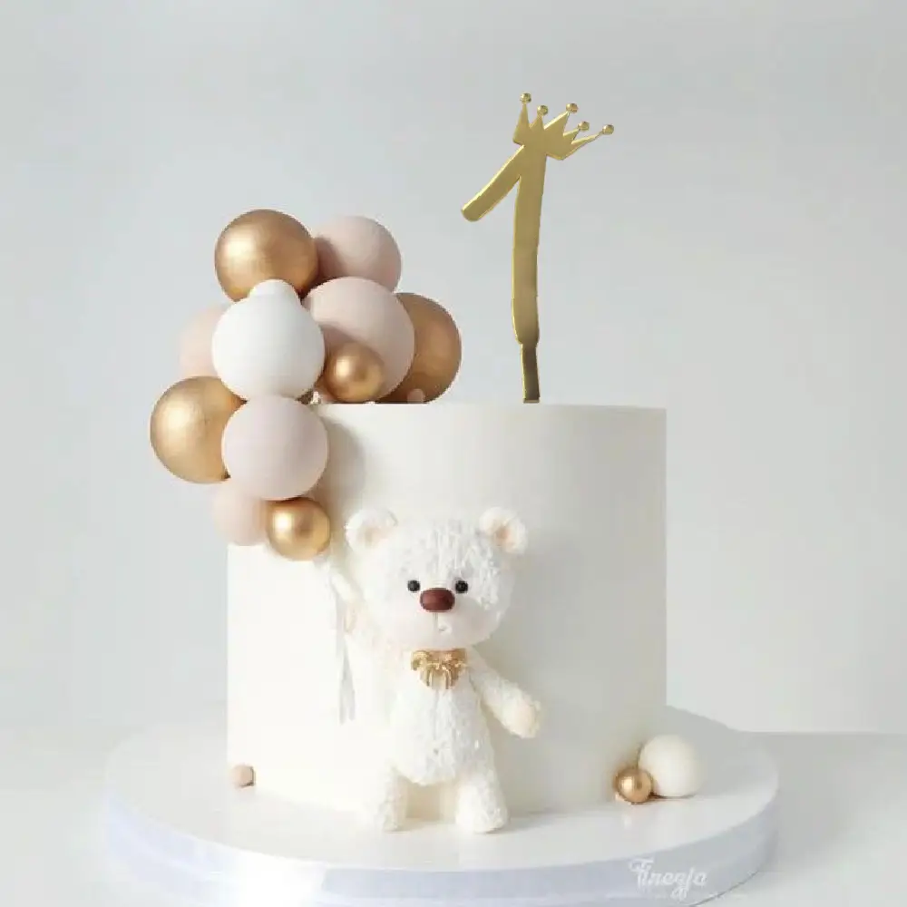 Crown personalized age cake topper